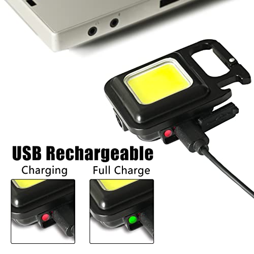 Kunhe W1 Pack 2 Small Mini Cob Pocket Purse Magnetic Car Flashlights Powerful 500 High Lumens Bright Rechargeable Keychain Work Light Camping Lantern Gift #TOP3