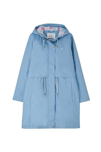 LightHouse Women's Pippa Coat - Ladies 3/4 length Waterproof Spring Summer Outdoor Coat with Hood - Soft Denim - 18