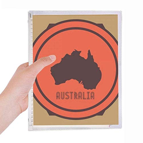 Cahier à feuilles en spirale carte d'Australie rouge et noir pour vos voyages