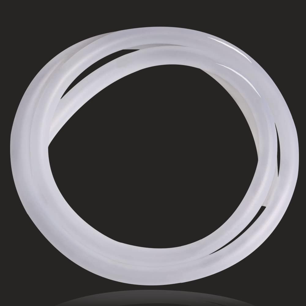 Feelers Flexible PVC Latex Tubing, 1 Inch ID Highly Elastic Hybrid Vinyl Tube Household Garden Water Air Hose Transport, Frosted White, 16.4Ft