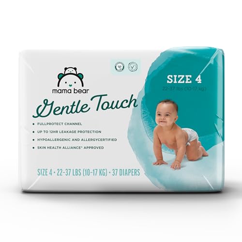 Image of Amazon Brand - Mama Bear Gentle Touch Diapers, Size 4, 37 Count