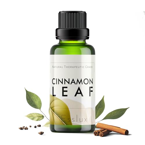 Image of Esslux Cinnamon Leaf Essential Oil - 100% Pure Natural Cinnamon Oil for Diffuser, Skin & Aromatherapy | Warm, Spicy Aroma Perfect for Candle & Soap Making - Therapeutic Grade - 30 ML