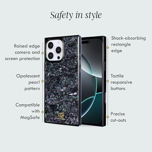 Image of COCOMII Rectangle for iPhone 14 Pro Max Case, Galaxy Abalone Shell