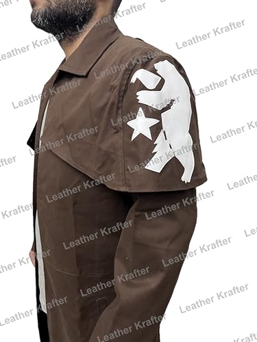 Vegas A7 NCR Ranger Veteran Trench Long Duster Cotton Coat Jacket3