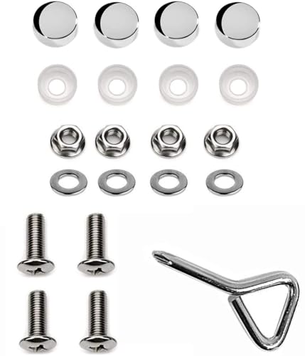 Image of Motorcycle License Plate Frame Slim Polished 304 Stainless Steel Metal Tag Holder Fits Standard 7 x 4 Plates for Harley Cruiser Touring Sport Bikes
