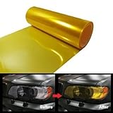 DIYAH 12 X 48 Inches Self Adhesive Headlight, Tail Lights, Fog Lights Tint Vinyl Film (Golden)