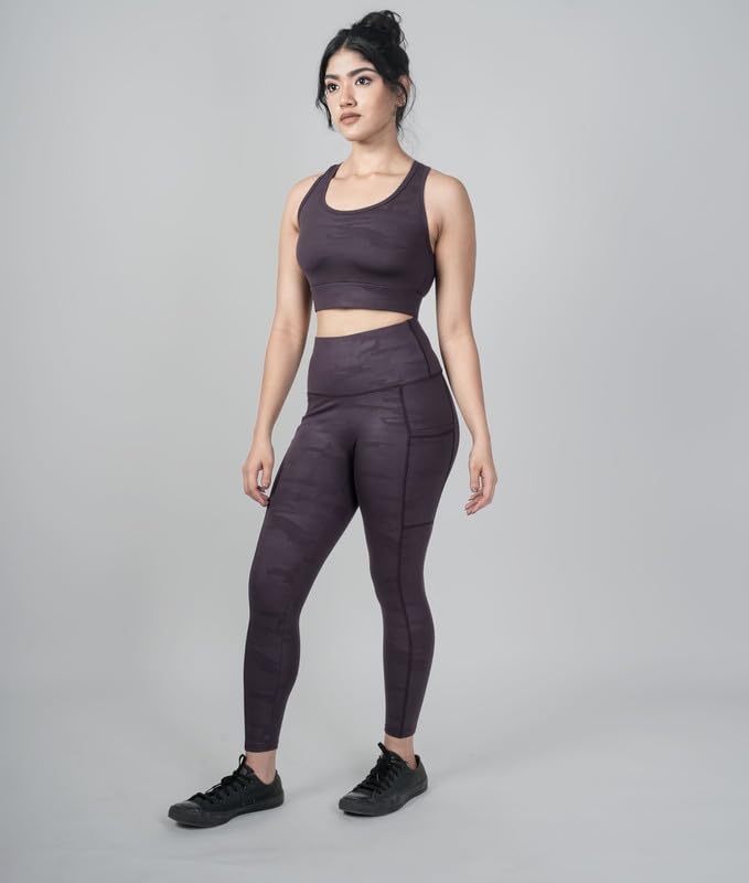 Image of Gym Wear Co-ord Set for Women Stretchable Top & Leggings for Women's & Girls Suitable for Yoga Jogging & Gym Western Coord Set
