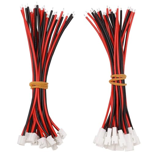 smseace 30PCS JST ph2.0 Connector Female and Male jst ph2.0 Wire Cables 100mm jst ph 2.0 Connector kit