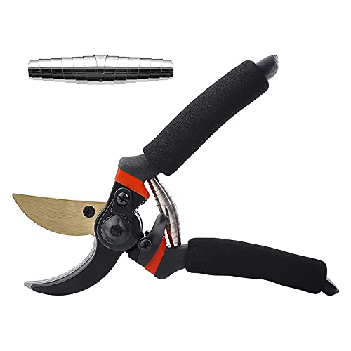 SLCARACC Pruning Shears for Gardening,Heavy Duty Garden Shears, 8inch Garden Clippers Garden Scissors, Premium Titanium Bypass Pruners Hand Shears with Safe Blade Lock