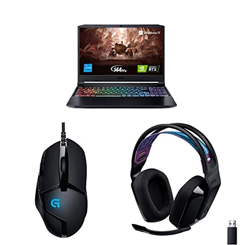 Image of Acer Nitro Gaming Laptop (Intel i5 11th Gen /16GB RAM & 512GB SSD Storage /1650 Graphics)+Logitech G402 Gaming Mouse+Logitech G535 Gaming Headset - Blue