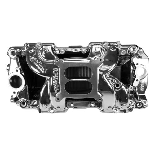 Edelbrock - MANIFOLD; BIG BLOCK CHEVROLET RECTABLE PORT RPM AIR GAP - CHROME PLASMA FINISH (7562-CP)