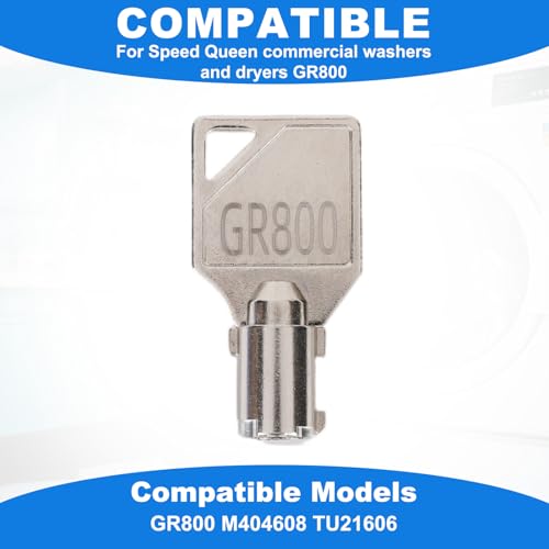 Image of GR800 Washer Key Compatible with Speed Queen Dryer Washing Machine Lock, 54612 Commercial Coin Op Service Door Key for Washing Machine