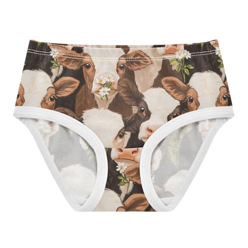 Wusikd Cute Calves Girls' Underwear Cotton Flowers Girls Briefs Soft Toddler Underwear 2T