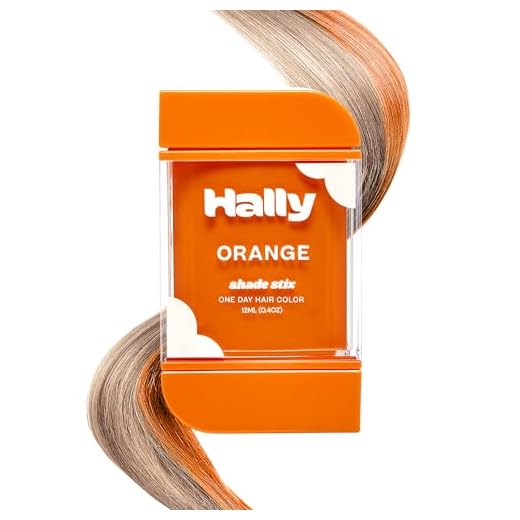 HALLY Shade Stix - Temporary Hair Makeup, Patent-Pending One-Day Washable Hair Color, Transfer Proof - Replace Messy Chalk, Spray and Wax with One Wash Hair Color for Kids, Teens, and Adults - Orange