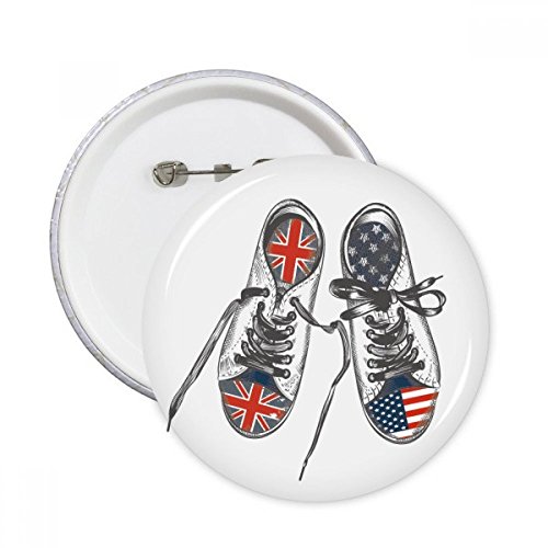 Badge drapeau US et UK idéal pour customiser vos chaussures de toile et vestes