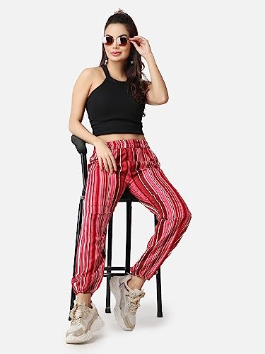 Image of POPWINGS Casual Printed Joggers for Summer || Stylish Women Joggers for Summer || Loose-Fit Pull On Joggers for Women || Women Joggers Pants for Summer