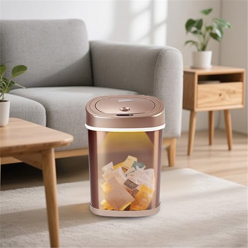 Caneca de basura ovalada de acero inoxidable 3.3 galones miniatura 3