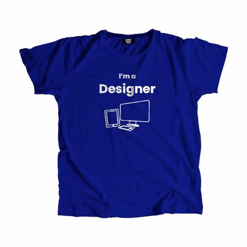 T-shirt bleu roi créateur unisexe en coton pour un style décontracté chic