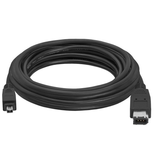 Cmple - 15FT FireWire IEEE 1394 Cable/iLink 6 Pin to 4 Pin Male to Male DV Cable 4-Pin to 6-Pin FireWire Cable Cord - 15 Feet Black