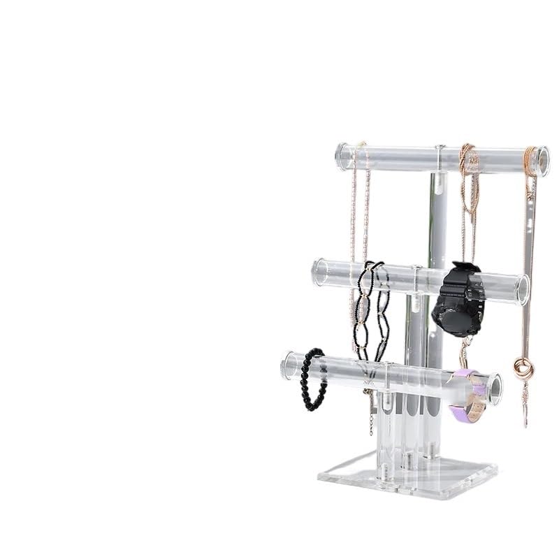 Porta Collane Supporto for gioielli, porta braccialetti, orologi e collane, supporto for sospeso(Clear 3 layers)