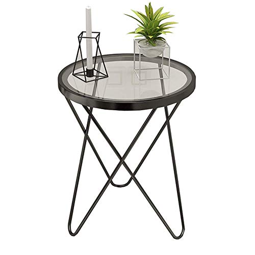 Home&Selected Furniture/Nordic Living Room Sofa Side Table Tempered Gl