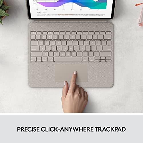 Logitech Combo Touch iPad Pro 12.9-inch (5th, 6th gen - 2021, 2022) Keyboard Case - Detachable Backlit Keyboard with Kickstand, Click-Anywhere Trackpad, Smart Connector - Sand; USA Layout by Logitech - Image 5