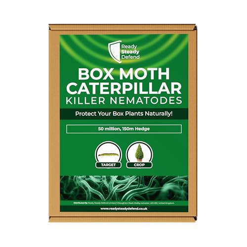 Box Moth Caterpillar Killer Nematodes 150m Hedge (50 million) - Effective Box Tree Moth Treatment for Caterpillar Infestations, Nematode-Based Solution, Natural Box Tree Caterpillar Treatment