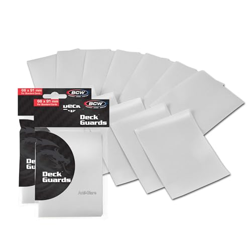 BCW Deck Guard - Double Matte White Card Sleeves | Acid-Free, Archival-Safe, No PVC | Anti-Glare Matte Finish | Fits Standard 2½