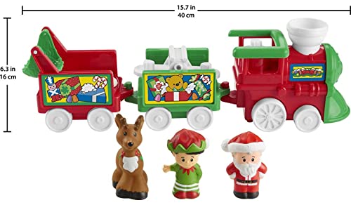 Fisher-Price Little People Toddler Toy Musical Christmas Train With Santa Elf & Reindeer Figures For Ages 1+ Years #TOP4