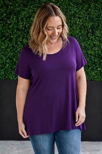 Image of JOELLYUS Plus Size Tops for Women Tunic Floral Casual Short Sleeves T Shirts Flowy Blouses 2026