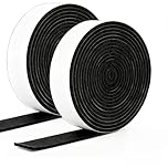 GINOYA 22mm Furniture Pads Roll, 2m x 2 Rolls Self Adhesive Felt Strips for Hardwood Floors to Prevent Scratches Soundproofing, Projection Screen Affordable Alternative (Black)