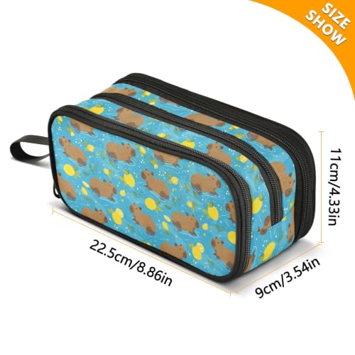Image of Pencil Case Large Pen Bag with Zipper Cartoon Capybara