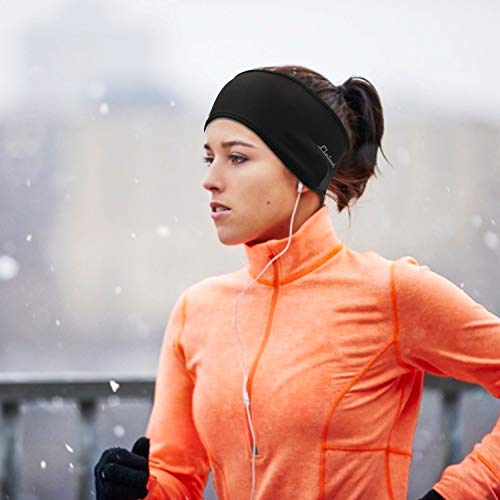 Winter Sport Stirnband für Damen und Herren - Ohrenwärmer Stirnbänder Ohrenschützer Warm Headband for Jogging, Laufen, Wandern, Fahrrad Motorrad Fahren Schwarz 2 Stück Farbe 1