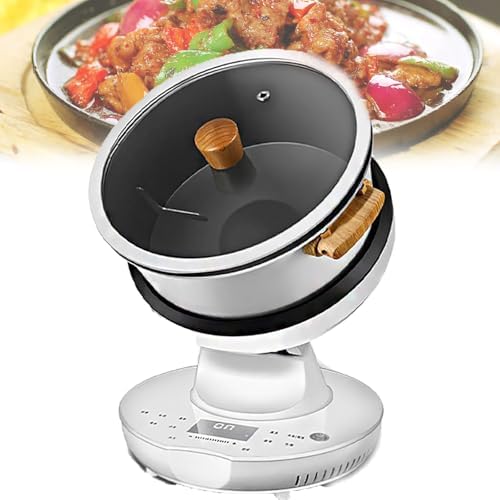 Commercial Lazy Stir-Fry Pan, 8L Capacity Cooking Machine, 360° Rotatable Drum, 3-Speed Electric Fryer for Rice, Stewing, and Stir-Frying - Perfect for Restaurants!