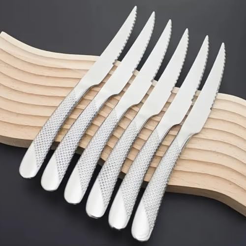 Image of Butter Knives, Stainless Steel Table Knife, Butter Knives Cutlery Set, Mirror Finish & Dishwasher Safe Utensils Set for Home, Office, Party, Camping (12 Pcs Dinner Knife, Silver)