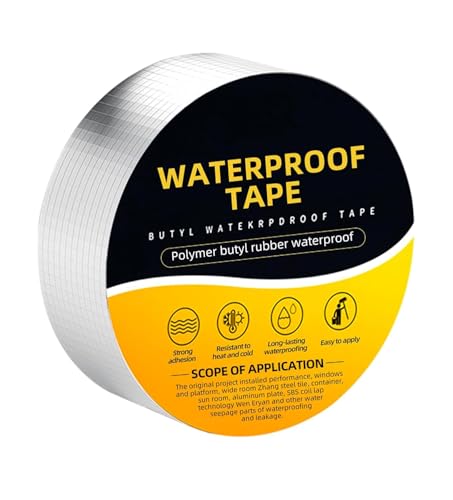 Butyl Tape,Leak Repair Tape 50mm x 5m,Upgraded Aluminum Foil Tape Heavy Duty,Sealing Tape Applicable to Cracks in Roofs,Leaks in Windowsills,PVC & Plumbing Pipes,Sprinkler