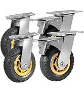 Traderight Castor Wheels 4X 6 150mm Swivel Silent Caster 2 Brakes 1000KG Load