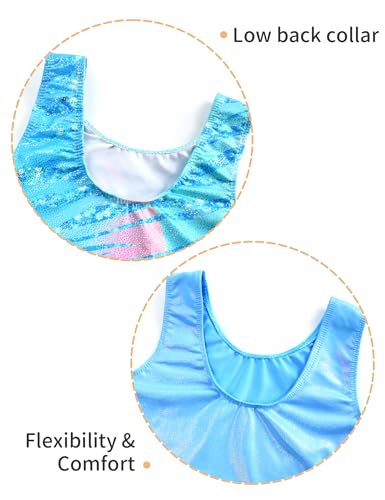 Image of 2 Pack Leotard for Girls Gymnastics Sparkly Sleeveless Unitards