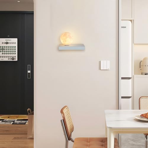 Aplique de pared White Planet rectangular de metal y globo acrílico G9 4