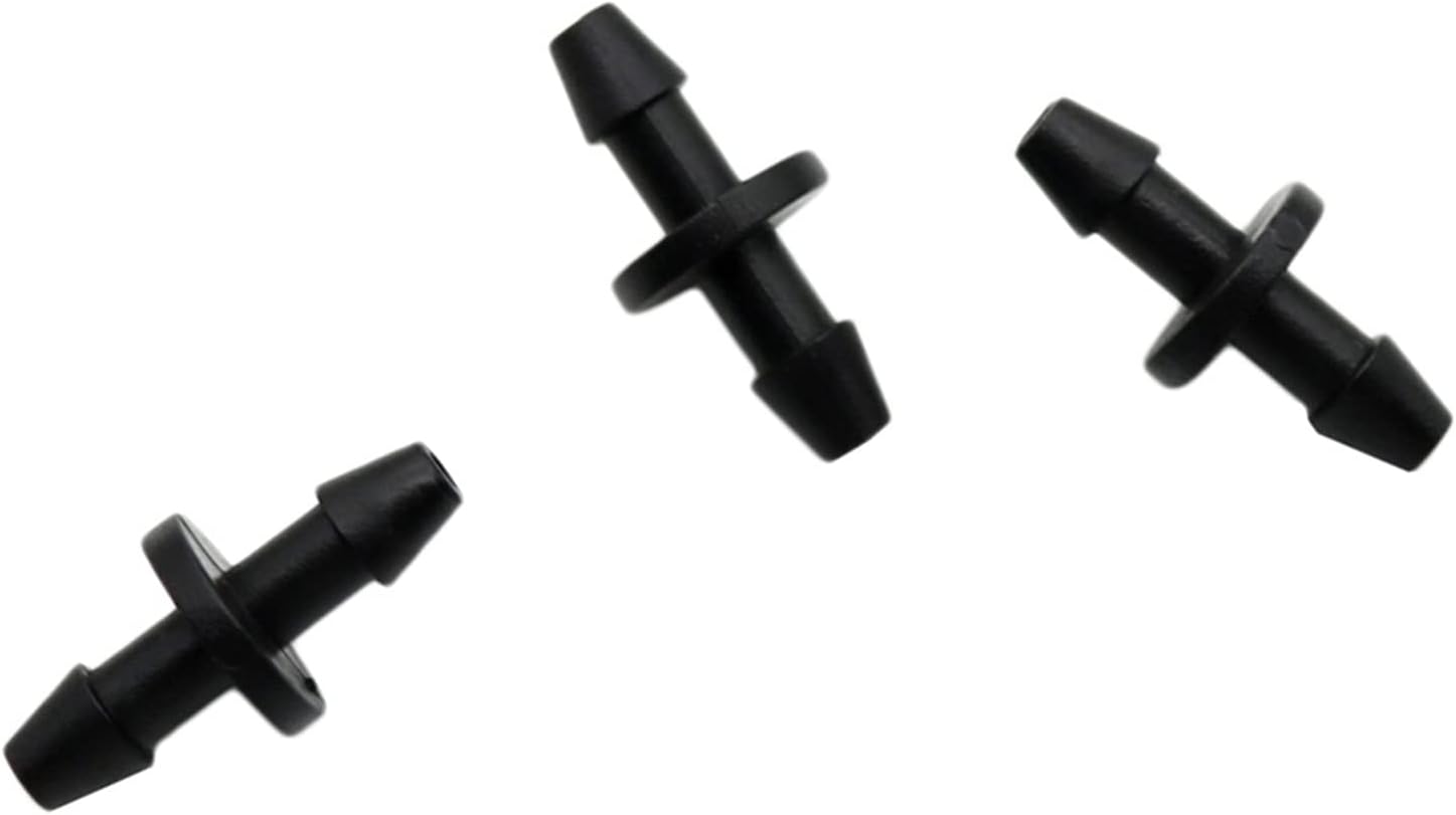 Generic Utility Hose Butt Hose Connector Adapter 3 / 5Mm Barb Hose Straight Fittingsriculture Garden Irrigation Hose Fittings Double Barb Hose 1/8"" Hose 50 Pieces