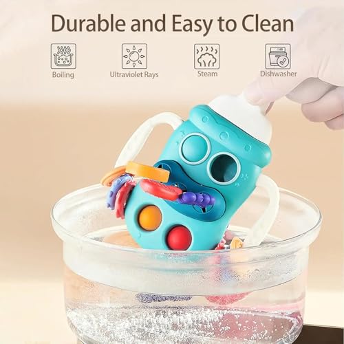 Image of Cable World 5 in 1 Montessori Pull String for Babies & Toddlers | Silicone Sensory Teething Toy with Pop Bubble, Sliding Ball & Textured Rings | Educational Fine Motor Skill Toy for Baby