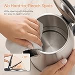 COSORI Electric Kettle, Plastic-Free Interior, 2 Lid Opening Angles, Easy to Clean, Automatic Shut Off & Boil-Dry Protection, Stainless Steel Tea Kettle, Hot Water Boiler & Heater, 1.7L, 1500W - Image 5