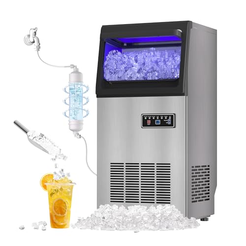Commercial Nugget Ice Maker 80Lbs/24H with 20Lbs...