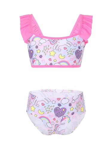 Moily Kids Girls Mermaid Bikini Tankini Set Ruffles Tank Top with Briefs Bottoms 2 Piece Bathing Suits