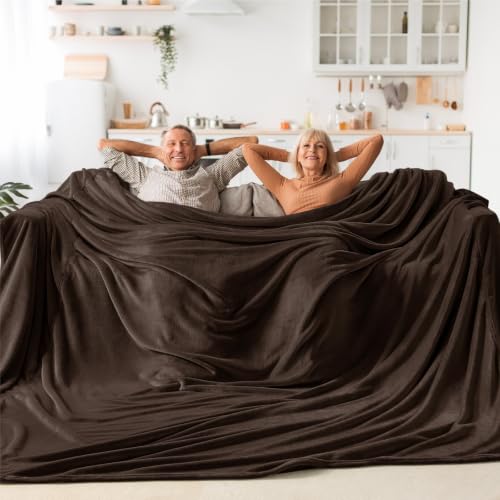 Image of BEDELITE Big Fleece Blanket 120 inch x 120 inch (10' x 10'), Super Soft Fluffy Fuzzy Oversized King Blanket for Bed, Couch, Sofa, Camping, Extra Large Fits Whole Family, Brown