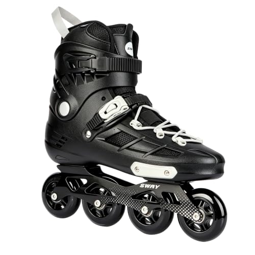 Inline Skates for Women Men,Outdoor Fitness Adult Inline Skates,ABEC-7 Carbon Steel Bearings,84A PU Wheels,Comfortable Breathable Removable and Washable Lining (Black, XL(Men7~7.5/Women7.5~8.5)) by CCUNSZI - Used condition - US$80.74