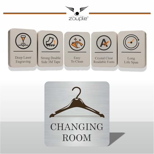 Image of CHANGING ROOM Sign, 6x6 Inch, Durable Steel, Self-Adhesive
