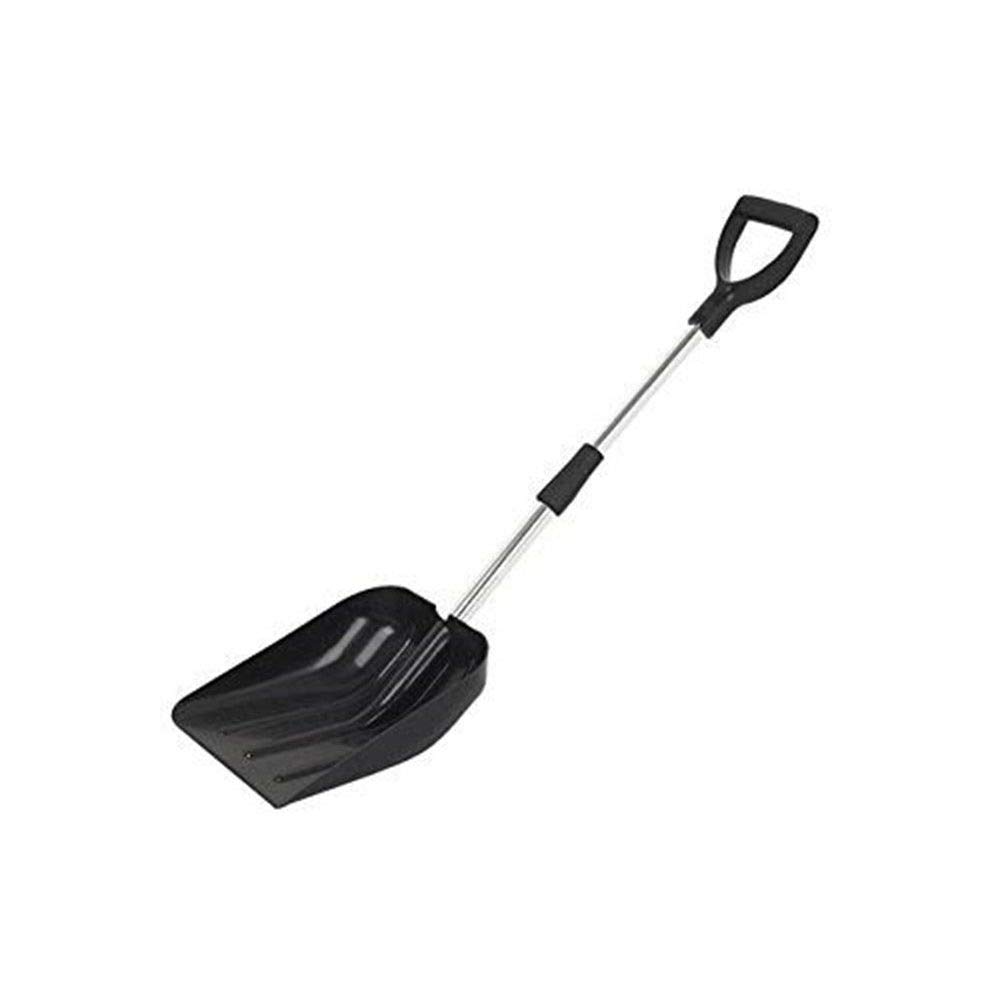 Hillbrush Black,Silver Compact D-Grip Telescopic Snow Shovel
