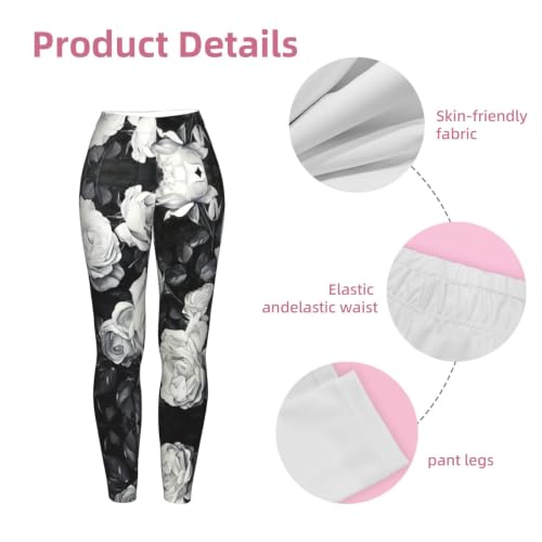 Leggings de compresión con estampado de rosas para mujer 6