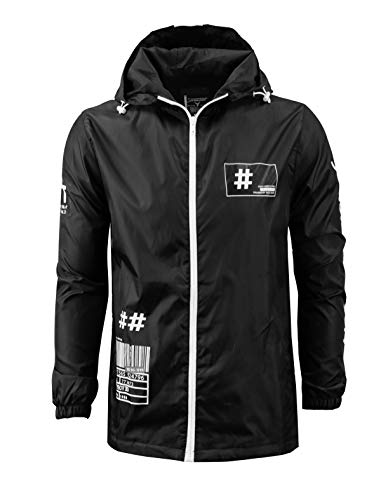 Image of Screenshotbrand Lightweight Hooded Water Resistant Windbreaker - Zip-up Fashion Map Print Rain Jacket